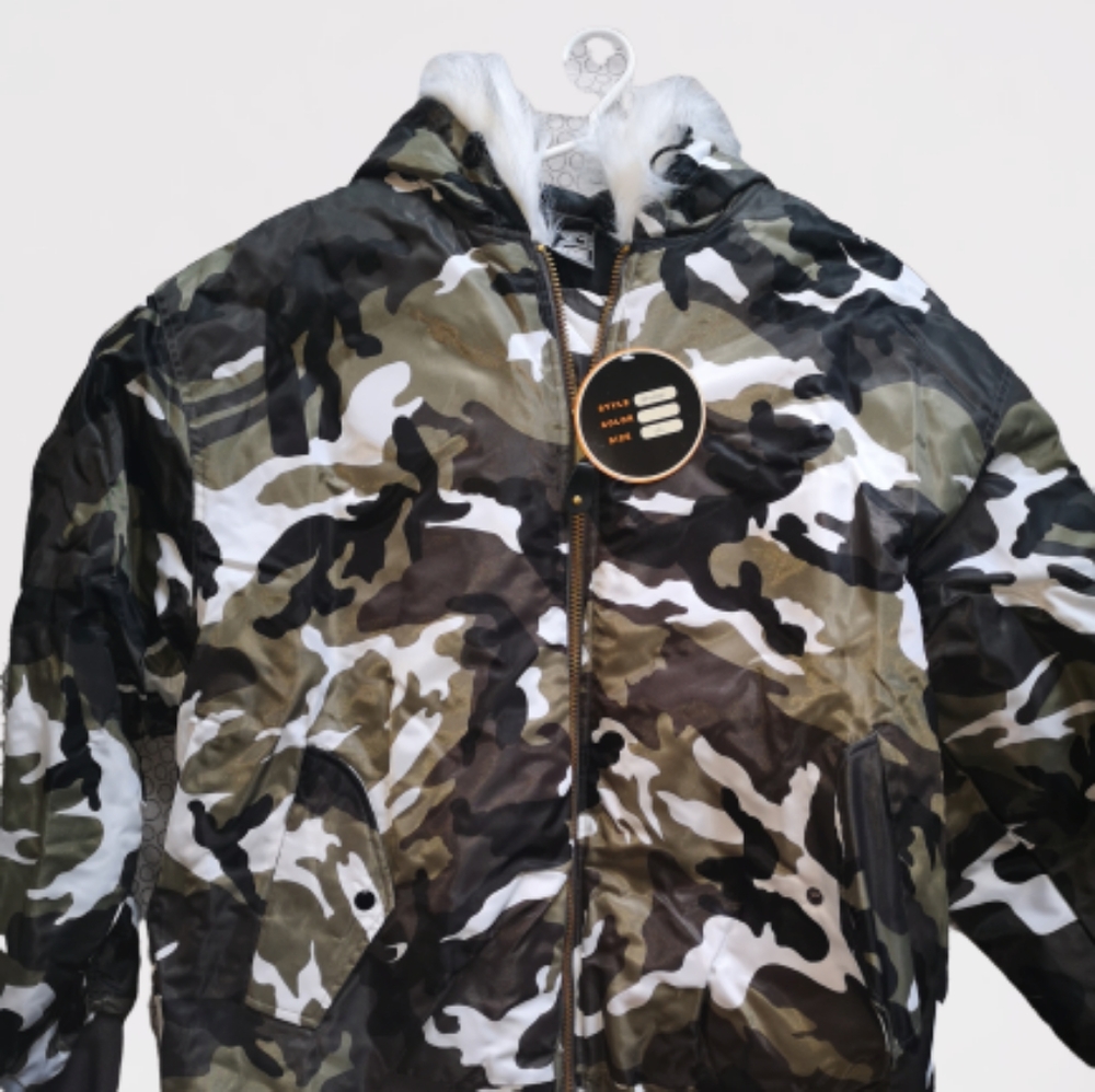 White/Tan/Black Camo Jacket